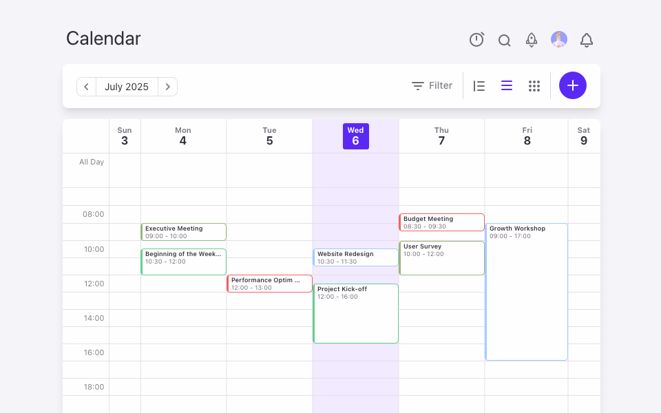 Calendar View